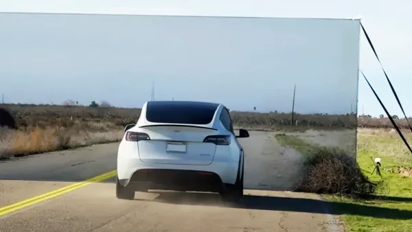 Tesla Autopilot Fails Wile E. Coyote Test, Drives Itself Into Picture of a Road
